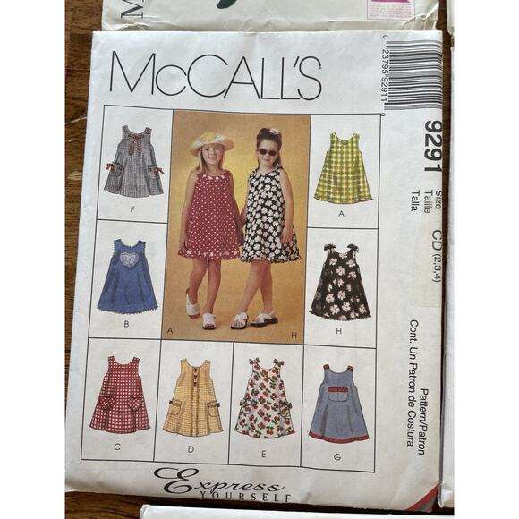 VTG. Lot 8 McCall's Patterns Annie Girls Boys Dresses Suits Jumpers Mid Century - Picture 7 of 9